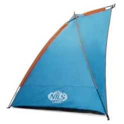 Nils Camp Strandmuschel NC8030 (UV-Schutz, Wassderdichter Boden) Für Die Familie Blau/orange - 120x260x120cm -Günstiges Draussen Herz Geschäft Nils Camp 15 04 025 Strandmuschel 2 600x600 1