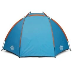 Nils Camp Strandmuschel NC8030 (UV-Schutz, Wassderdichter Boden) Für Die Familie Blau/orange - 120x260x120cm -Günstiges Draussen Herz Geschäft Nils Camp 15 04 025 Strandmuschel 3 600x600 1