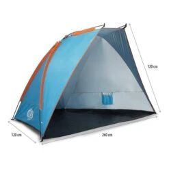 Nils Camp Strandmuschel NC8030 (UV-Schutz, Wassderdichter Boden) Für Die Familie Blau/orange - 120x260x120cm -Günstiges Draussen Herz Geschäft Nils Camp 15 04 025 Strandmuschel 9 600x600 1