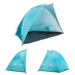 Nils Camp Strandmuschel NC8030 (UV-Schutz, Wassderdichter Boden) Für Die Familie Türkisblau - 120x260x120cm -Günstiges Draussen Herz Geschäft Nils Camp 15 04 026 Strandmuschel 600x600 1