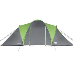 Nils Camp Campingzelt Highland NC6031 - Wasserabweisend, 2 Eingänge, Für 6 Personen - Grau/lime