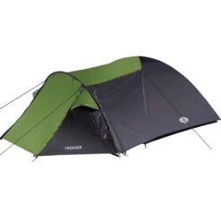 Nils Camp Campingzelt Trekker NC6012 - Wasserabweisend, UV-Strahlung, Für 4 Personen - Schwarz/grün