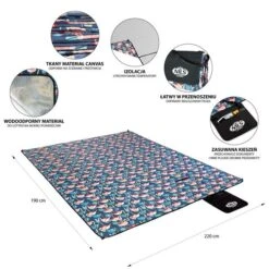 Nils Camp Picknickdecke NC8014 (Motiv Flamingo) Blau 220x200cm -Günstiges Draussen Herz Geschäft Nils Camp Picknicdecke NC8014 Flamingo 2 600x600 1