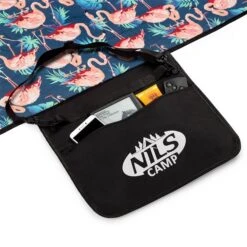 Nils Camp Picknickdecke NC8014 (Motiv Flamingo) Blau 220x200cm -Günstiges Draussen Herz Geschäft Nils Camp Picknicdecke NC8014 Flamingo 7 600x600 1