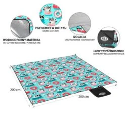 Nils Camp Picknickdecke NC8015 (Motiv Hund) Hellblau 200x200cm -Günstiges Draussen Herz Geschäft Nils Camp Picknicdecke NC8015 1 600x600 1