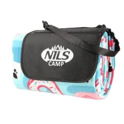Nils Camp Picknickdecke NC8015 (Motiv Hund) Hellblau 200x200cm -Günstiges Draussen Herz Geschäft Nils Camp Picknicdecke NC8015 3 600x600 1
