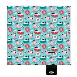 Nils Camp Picknickdecke NC8015 (Motiv Hund) Hellblau 200x200cm -Günstiges Draussen Herz Geschäft Nils Camp Picknicdecke NC8015 6 600x600 1
