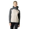 Odlo Wanderjacke Ascent 3-Lagen Mit Kapuze (wasserdicht, Atmungsaktiv Und Leicht) Beige/grau Damen