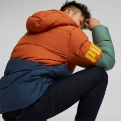 Puma Daunen-Winterjacke Power Hooded Down Puffer Orange/blau/grün Herren -Günstiges Draussen Herz Geschäft PUMA 849335 64 Power Hooded Puffer204 1024x1024 1