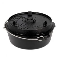 Petromax Feuertopf Ft6-t (Dutch Oven) Aus Gusseisen, Ohne Standfüße - Inhalt Topf (max.): 5,5 Liter - Schwarz - 9,4kg