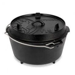 Petromax Feuertopf Ft9 (Dutch Oven) Aus Gusseisen - Inhalt Topf (max.): 7,5 Liter - Schwarz - 10,4kg