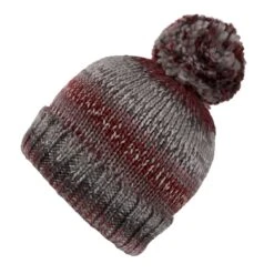 Regatta Strickmütze Frosty Hat VI Mit Bommel Rot Damen