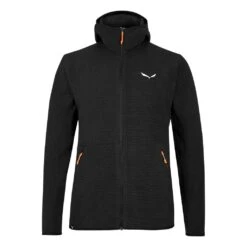 Salewa Fleecejacke Nuvolo Mit Kapuze (warm, Atmungsaktiv) Schwarz Herren