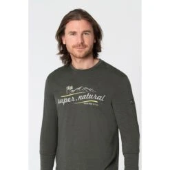 Super.natural Super Natural Langarmshirt Mountain I.D. - Merinowollmix - Grau Meliert Herren -Günstiges Draussen Herz Geschäft SN SNMP02022 V86 Langarmshirt Mountain 4 1200x1200 1