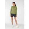 Super.natural Super Natural Kapuzenpullover Funnel Hoodie (Merinowolle) Sagegrün Damen
