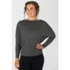 Super.natural Super Natural Yoga-Langarmshirt Kula Top (Merinowolle) Grau Damen