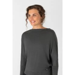 Super.natural Super Natural Yoga-Langarmshirt Kula Top (Merinowolle) Grau Damen -Günstiges Draussen Herz Geschäft SN SNW006570 U66 Kula Top 2 1200x1200 1