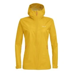 Salewa Ganzjahresjacke Puez (Aqua 3) Powertex (wasserdicht) Gelb Damen