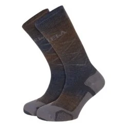 Salewa Trekkingsocke Crew Trek Balance (Merinowolle) Braun/blau - 1 Paar