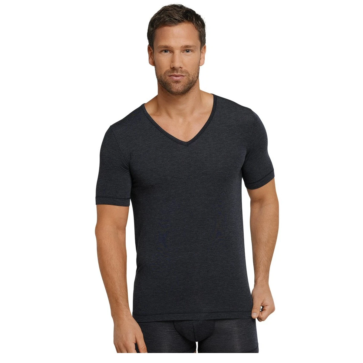 Schiesser Shirt V-Ausschitt Personal Fit Kurzarm Unterwäsche Navyblau Herren 1 Schiesser Shirt V-Ausschitt Personal Fit Kurzarm Unterwäsche Navyblau Herren