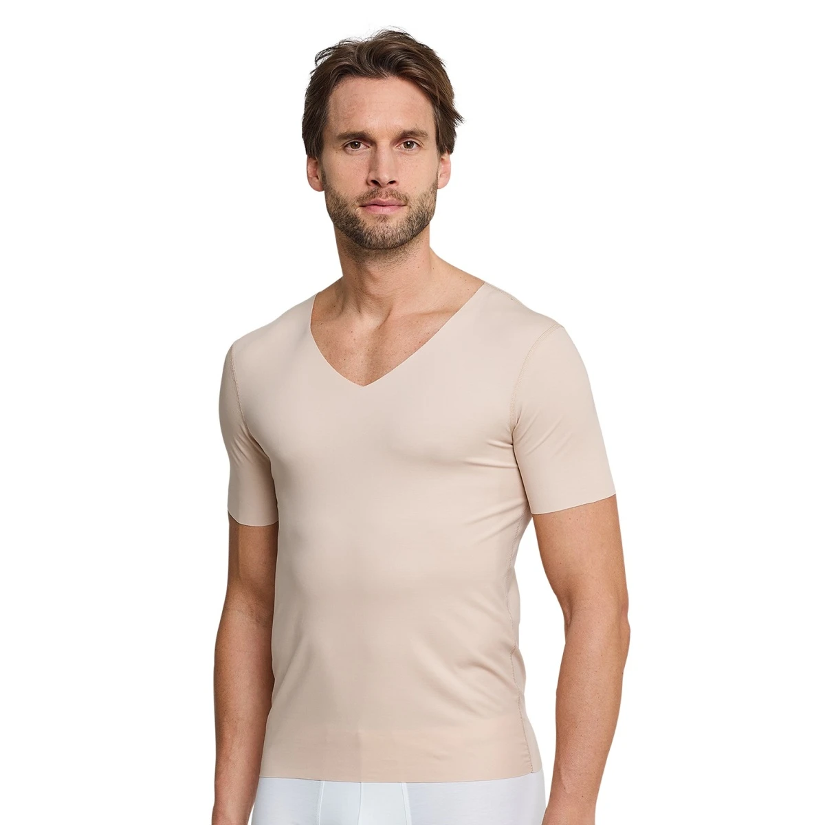 Schiesser T-Shirt Seamless V-Ausschnitt Laser Cut Kurzarm (Interlock, Nahtlos) Unterwäsche Beige Herren 1 Schiesser T-Shirt Seamless V-Ausschnitt Laser Cut Kurzarm (Interlock, Nahtlos) Unterwäsche Beige Herren