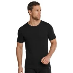 Schiesser Tshirt 95/5 Unterwäsche Schwarz Herren