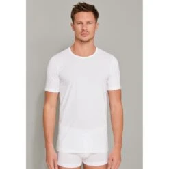 Schiesser T-Shirt 95/5 Rundhals Kurzarm (95% Baumwolle) Unterwäsche Weiss Herren - 2er Pack -Günstiges Draussen Herz Geschäft Schiesser Tshirt 2pack Herren weiss rundhals 174997 100 3 1047x1047 1