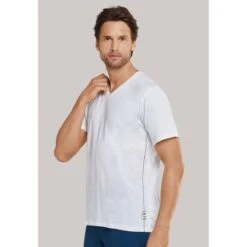 Schiesser Tshirt V-Ausschitt Mix+Relax 1875 Weiss Herren