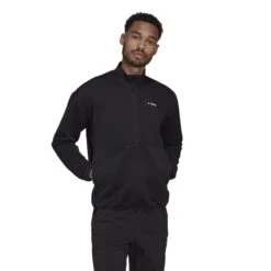 ADIDAS PERFORMANCE Adidas Fleecepullover Terrex Utilitas Hike Half-Zip Schwarz Herren -Günstiges Draussen Herz Geschäft adidas HH9252 Terrex Utilitas Pullover207 1200x1200 1
