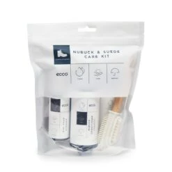 ECCO Schuhpflege Nubuck-Suede Set (1x Nubuck Brush, 1x Mini Foam Cleaner, 1x Conditoner,1x Mini Rain)